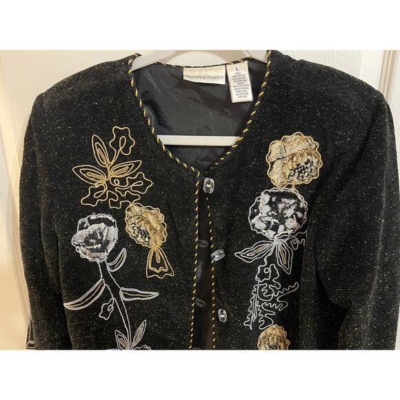 Drapers And Damons Women’s Vintage Glimmer Glitter Evening Jacket Size L Vintage - Picture 12 of 16
